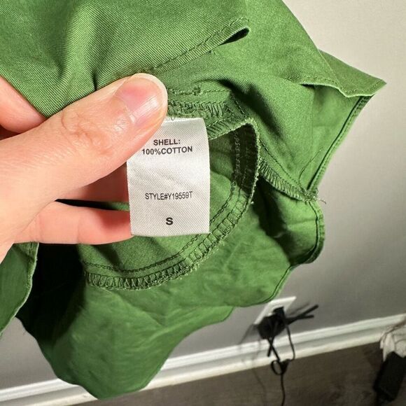 Tuckernuck Pomander Place ballon lantern sleeve green Maisie poplin tunic mini s - Picture 9 of 12